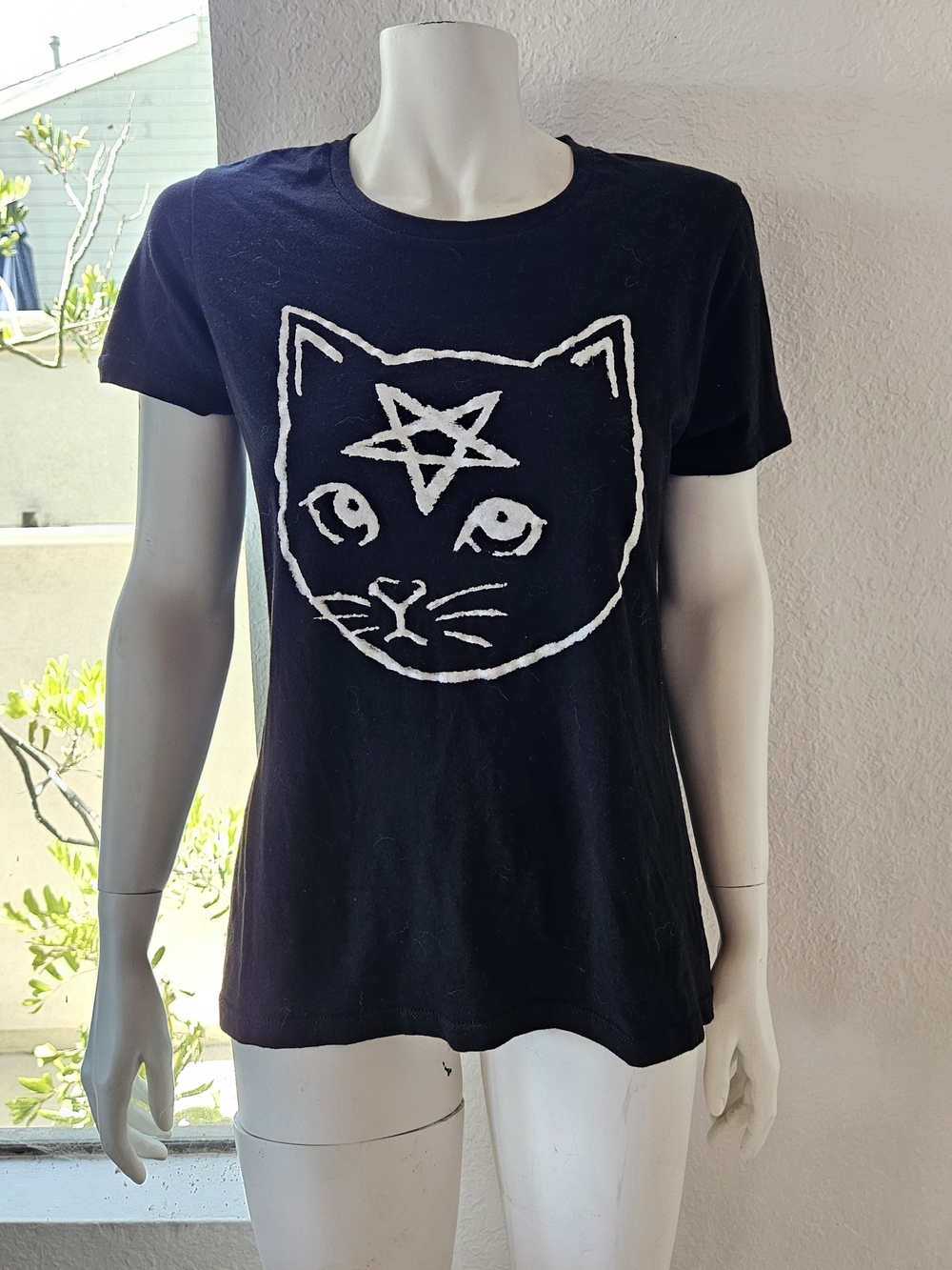 Black Cat Graphic Womens T Shirt